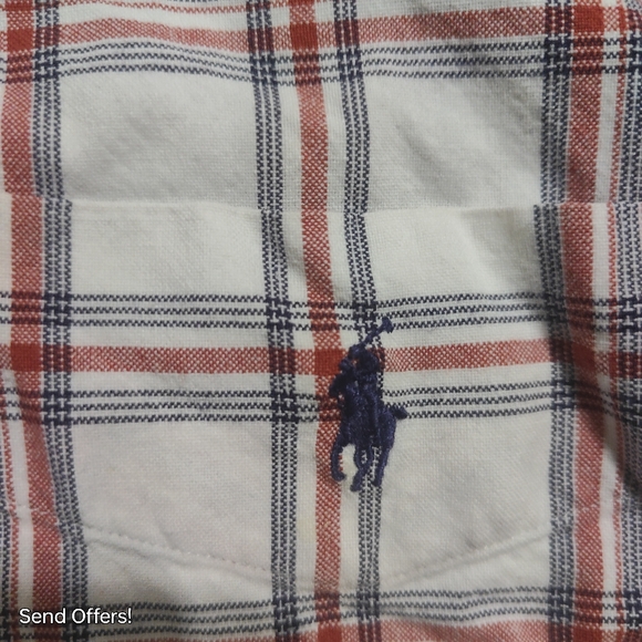 RALPH LAUREN BLUE LABEL Mens BLAIRE White,Blue Red Windowpane Med Short sleeve - Picture 3 of 6